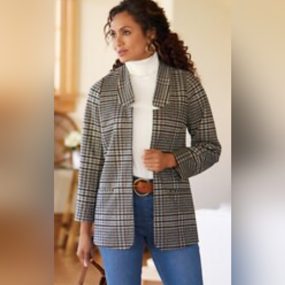 Soft Surroundings Classic Checkered Blazer
